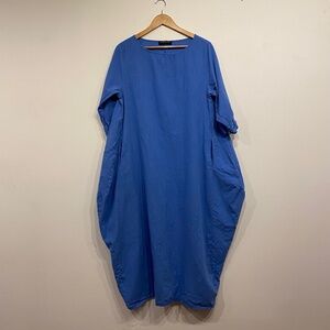 FLORHO Blue Oversized Half Sleeve Light Weight Maxi Dress Size Large
